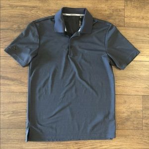 Adidas Mens Golf Polo Shirt Size S Black Gray Stripe Dri Fit